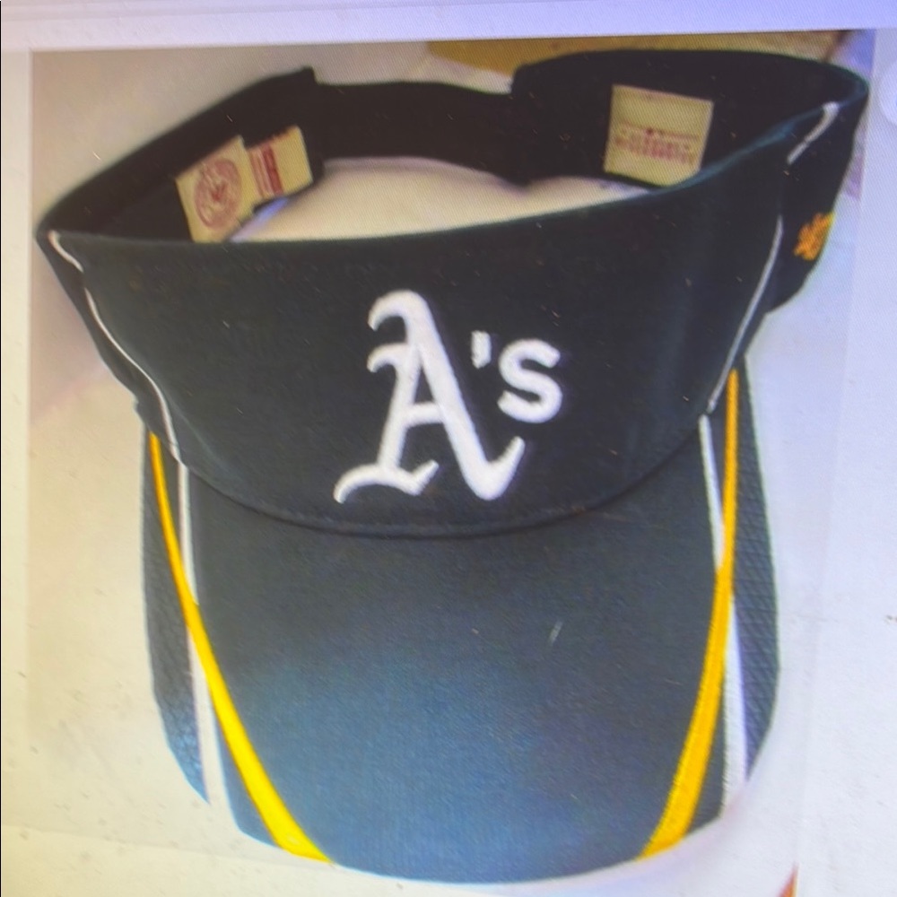 New Green Oakland A's Visor with Yellow Accents